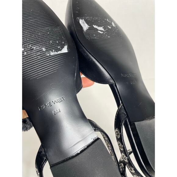 Nine West Brez ankle strap flat in black with metallic grommets Size 5 - Picture 4 of 6